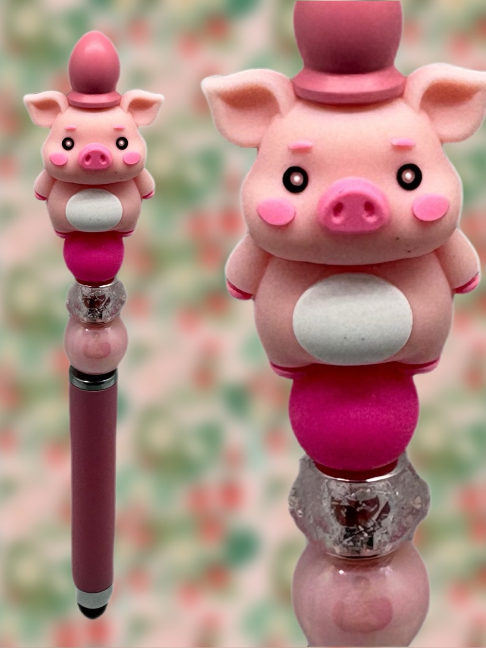 Handmade MR OINK OINK Beaded Piggy Pig STYLUS Pen
